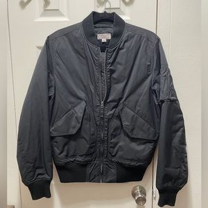 J Crew Nylon Bomber Jacket Insulated Black S Small